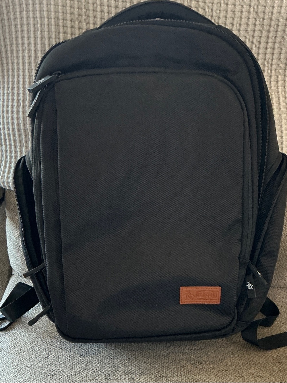 Original Penguin Business Ballistic 3-Compartment Laptop Backpack - Black